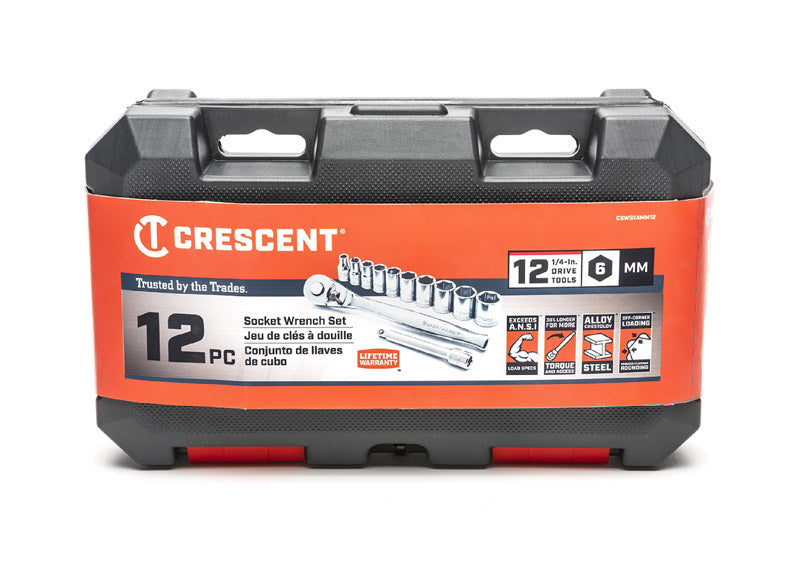 CRESCENT - Crescent 1/4 in. drive Metric 6 Point Mechanic's Tool Set 12 pc