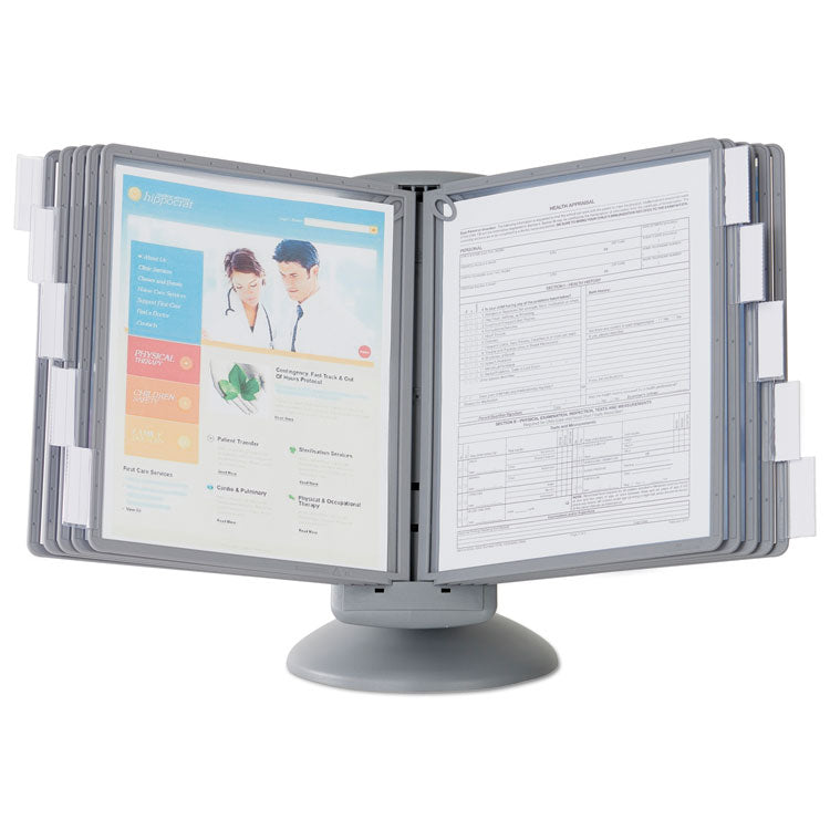 Durable - SHERPA Motion Desk Reference System, 10 Panels, Gray Borders