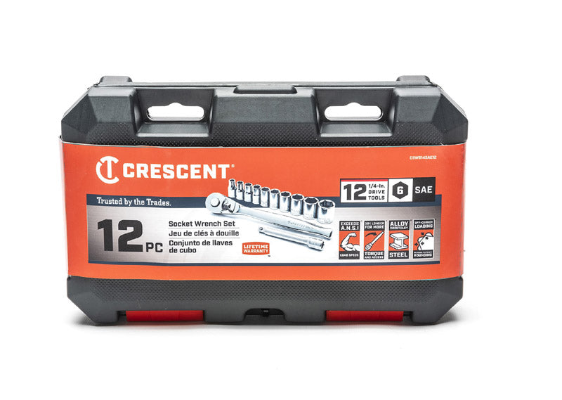 CRESCENT - Crescent 1/4 in. drive SAE 6 Point Mechanic's Tool Set 12 pc