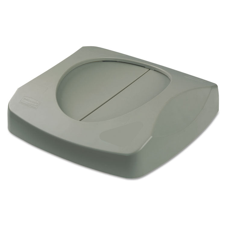 Rubbermaid Commercial - Untouchable Square Swing Top Lid, 16w x 16d x 4h, Gray