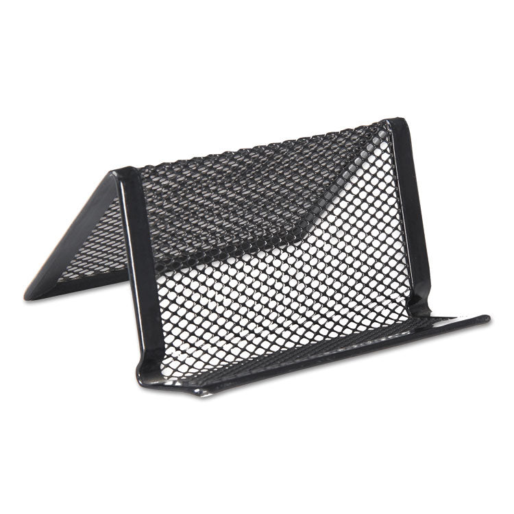 Universal - Mesh Metal Business Card Holder, Holds 50 2.25 x 4 Cards, 3.78 x 3.38 x 2.13, Black