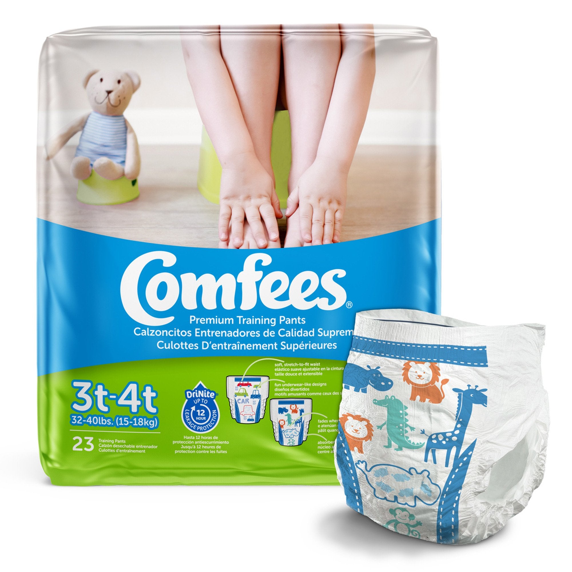 Attends Healthcare Products - Male Toddler Training Pants Comfees® Pull On with Tear Away Seams Size 3T to 4T Disposable Moderate Absorbency [23/BG] (993238_BG)