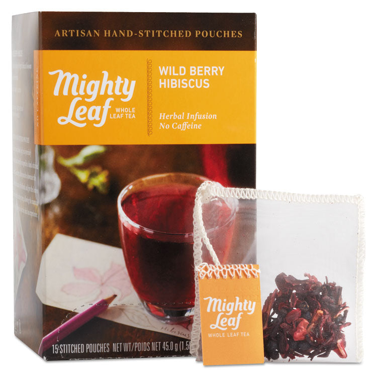 Mighty Leaf Tea - Whole Leaf Tea Pouches, Wild Berry Hibiscus, 15/Box