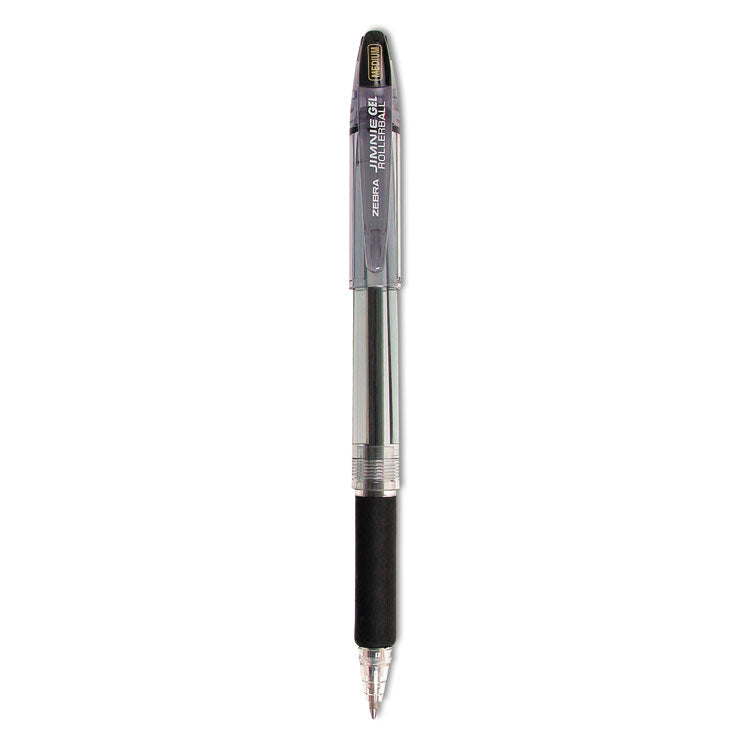 Zebra - Jimnie Gel Pen Value Pack, Stick, Medium 0.7 mm, Black Ink, Smoke Barrel, 24/Box