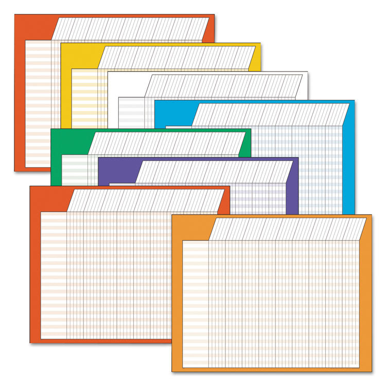 TREND - Jumbo Horizontal Incentive Chart Pack, 28 x 22, Assorted Colors with Assorted Borders, 8/Pack