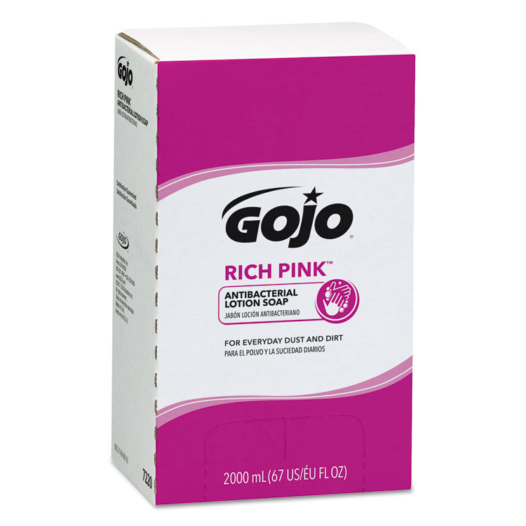 GOJO - RICH PINK Antibacterial Lotion Soap Refill, Floral, 2,000 mL, 4/Carton