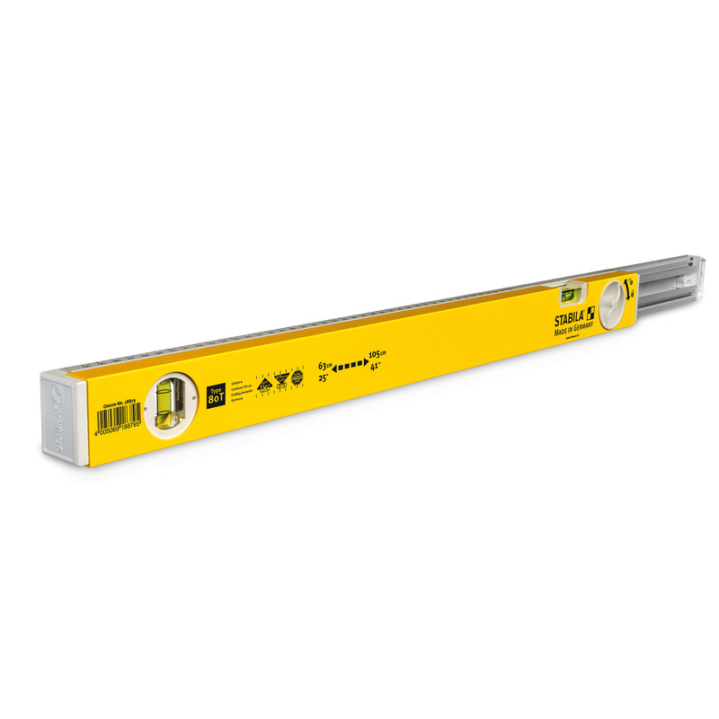 STABILA - STABILA 41 in. Aluminum Type 80 T Extendable Level 2 vial