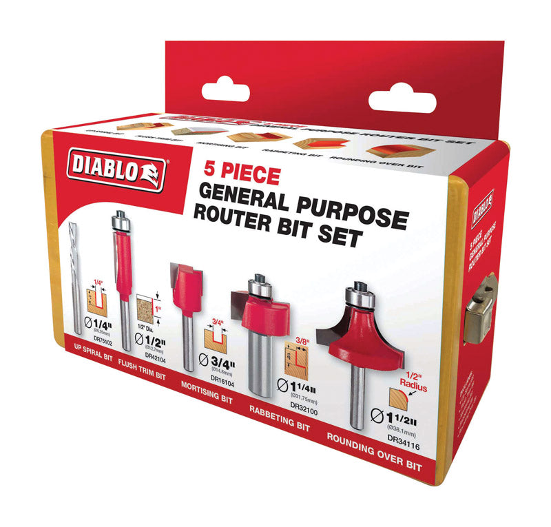 DIABLO - Diablo General Purpose Router Bit Set 5 pc