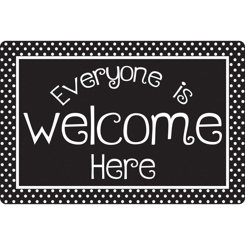 Computer Mouse Pad, 8" x 10", Everyone is Welcome Here, BW Dots