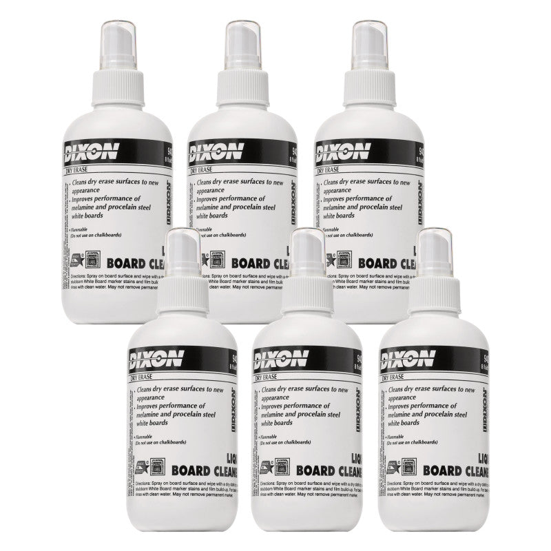 DIXON - Dry Erase Board Cleaner, Spray Bottle, 8 oz., Pack of 6