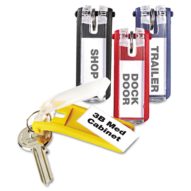 Durable - Key Tags for Locking Key Cabinets, Plastic, 1.13 x 2.75, Assorted, 24/Pack