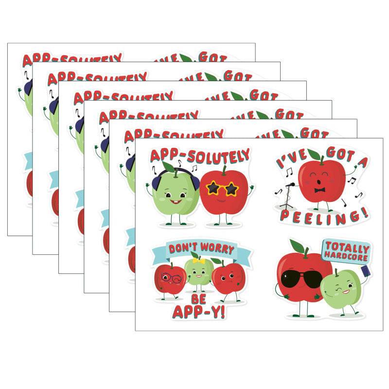 EUREKA - Jumbo Scented Stickers, Apple, 12 Per Pack, 6 Packs