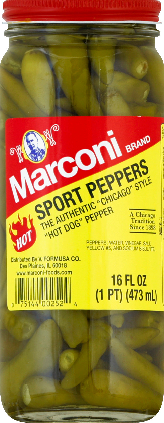Marconi Sport Peppers 16 oz - Case of 6