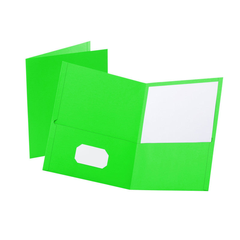 OXFORD - Twin Pocket Folders, Green, 25 Per Box