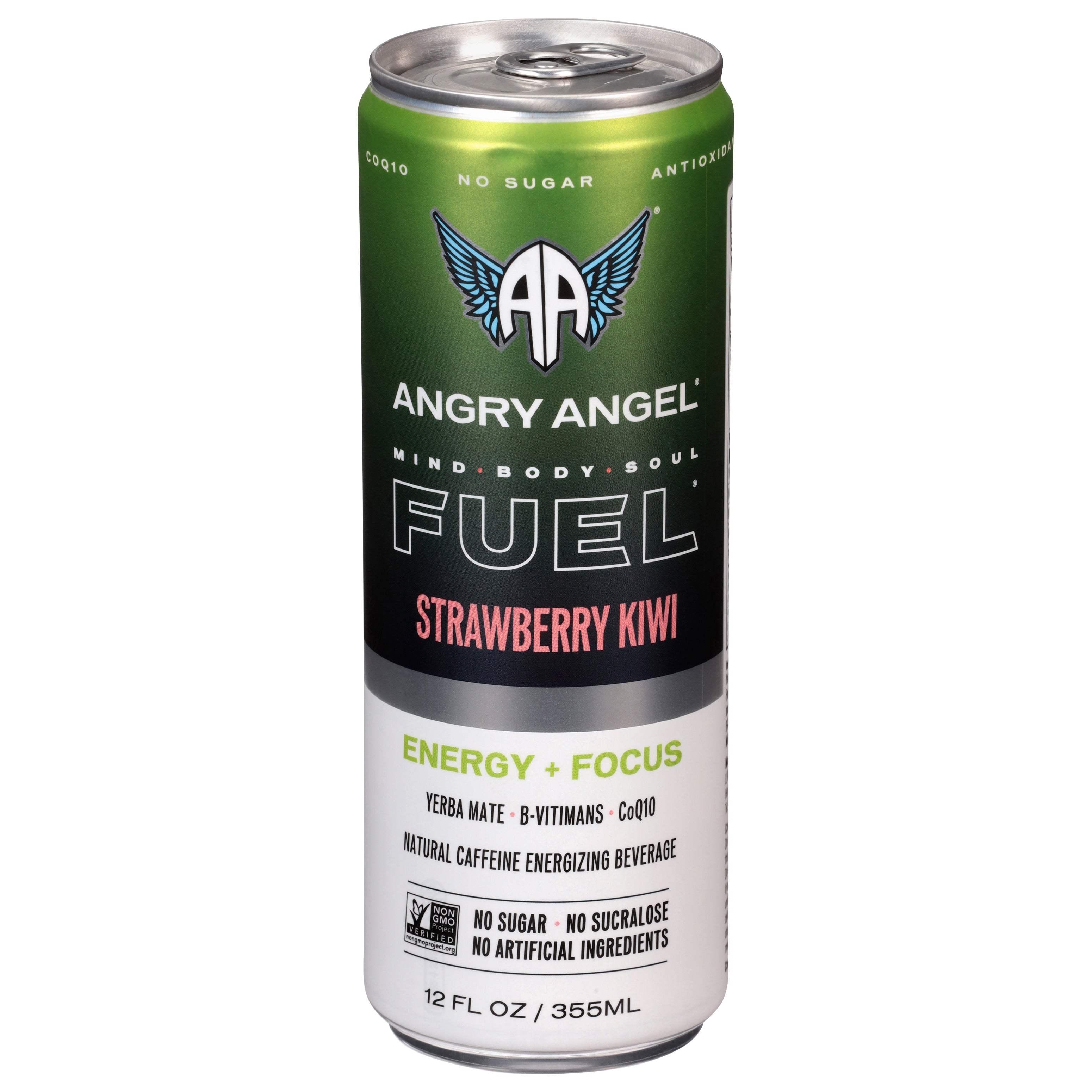 Angry Angel Strawberry Kiwi Energizing Beverage 12 fl oz - Case of 12