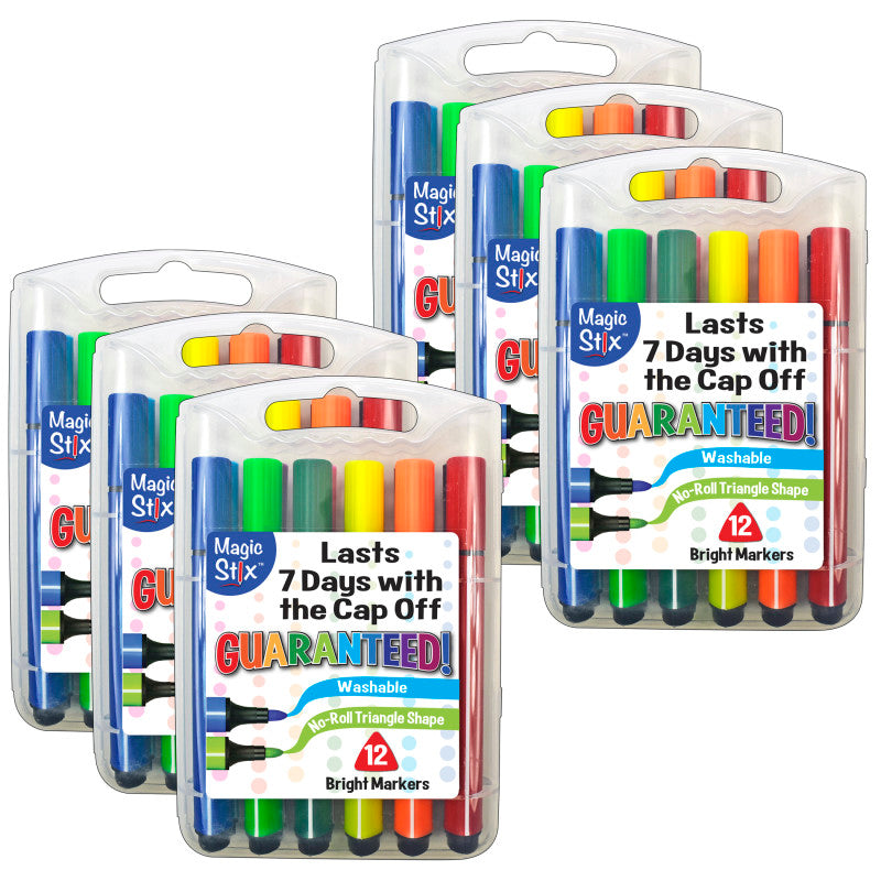 MAGIC STIX - Triangular Markers, 12 Per Pack, 6 Packs