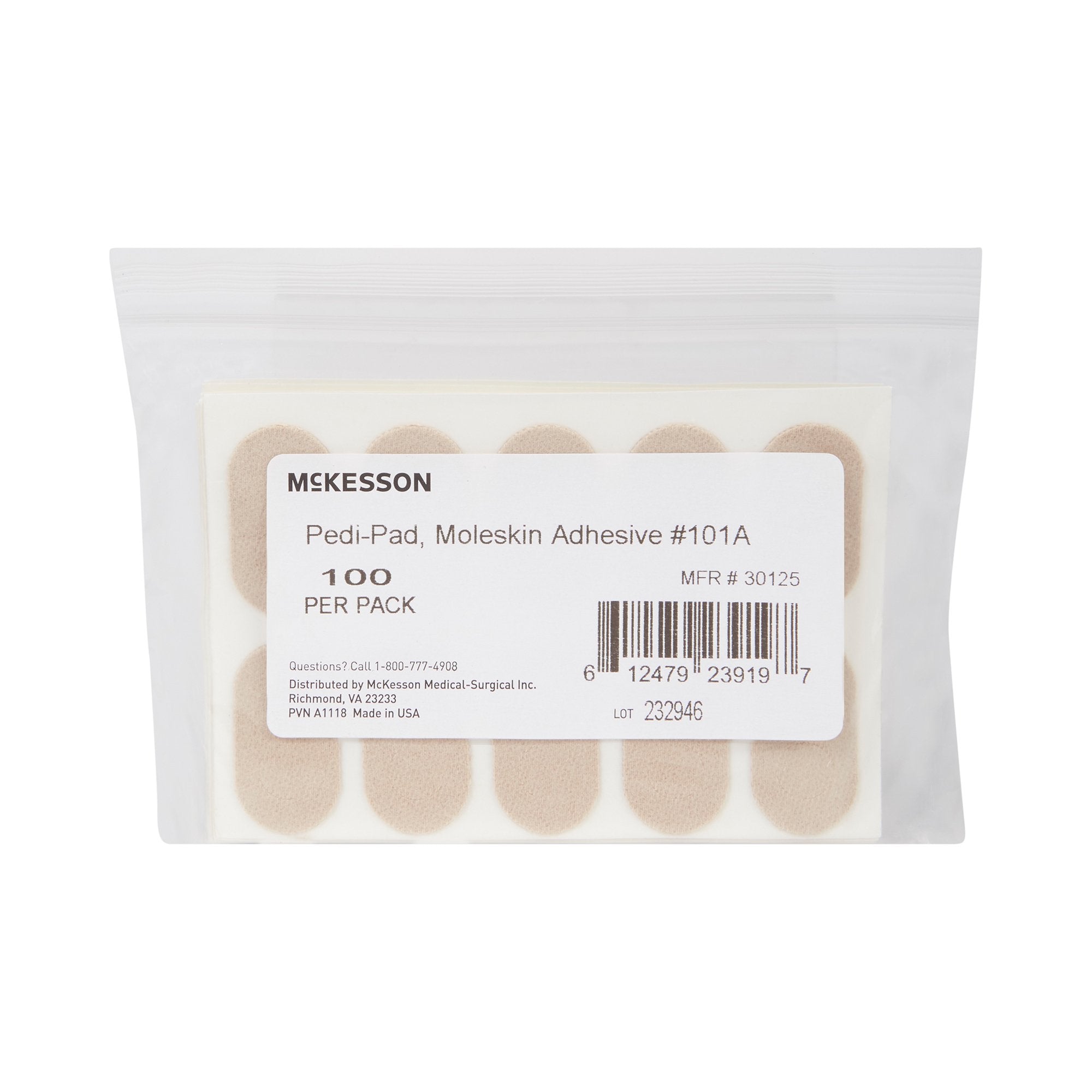 McKesson Brand - Protective Pad McKesson Pedi-Pad Size 101-A Adhesive Foot [1000/CS] (1111061_CS)