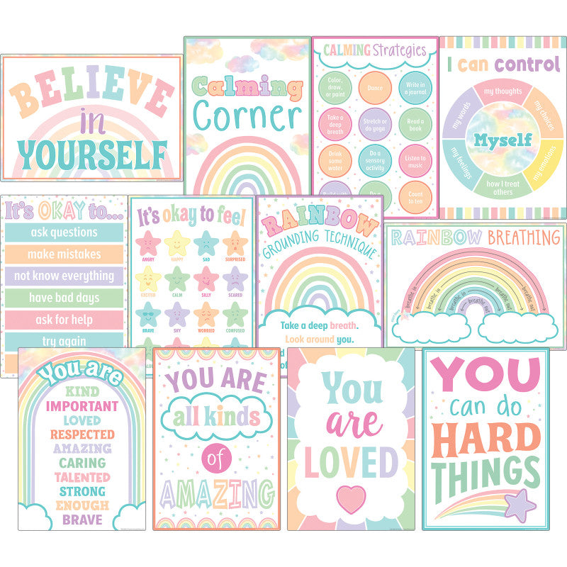 TEACHER CREATED RESOURCES - Pastel Pop Calming Strategies Small Poster