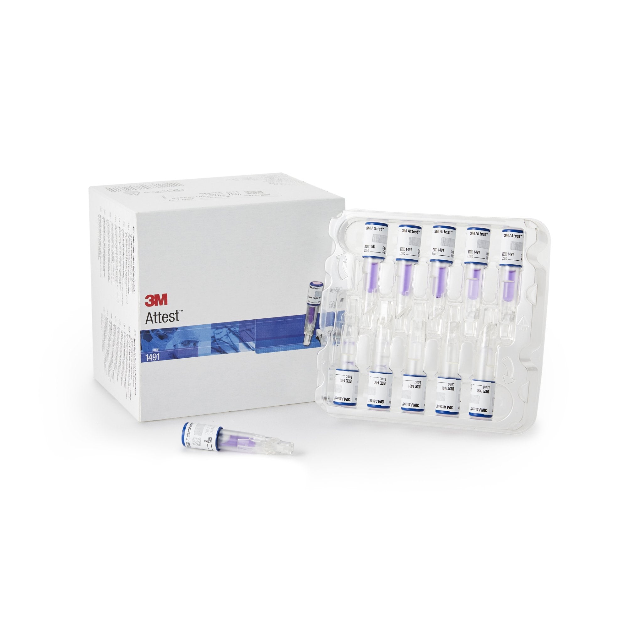 Solventum Corporation - Attest™ Rapid Readout Sterilization Biological Indicator Vial Steam 2-1/2 Inch Length [50/BX]