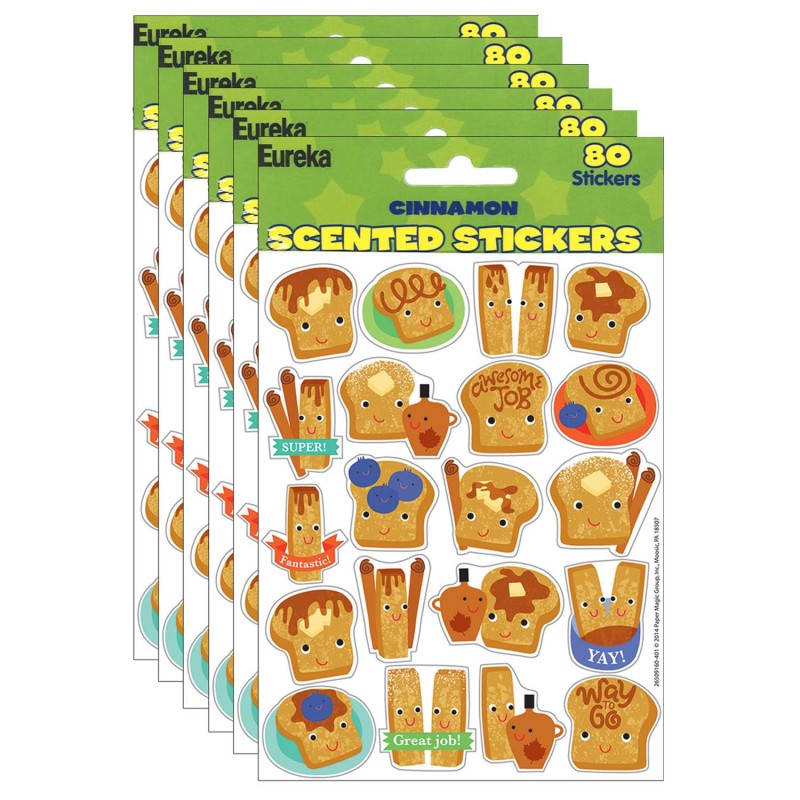 EUREKA - Cinnamon Scented Stickers, 80 Per Pack, 6 Packs