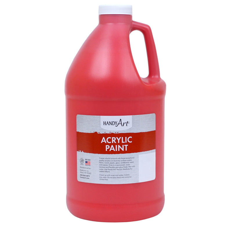 HANDY ART - Acrylic Paint Half Gallon, Brite Red