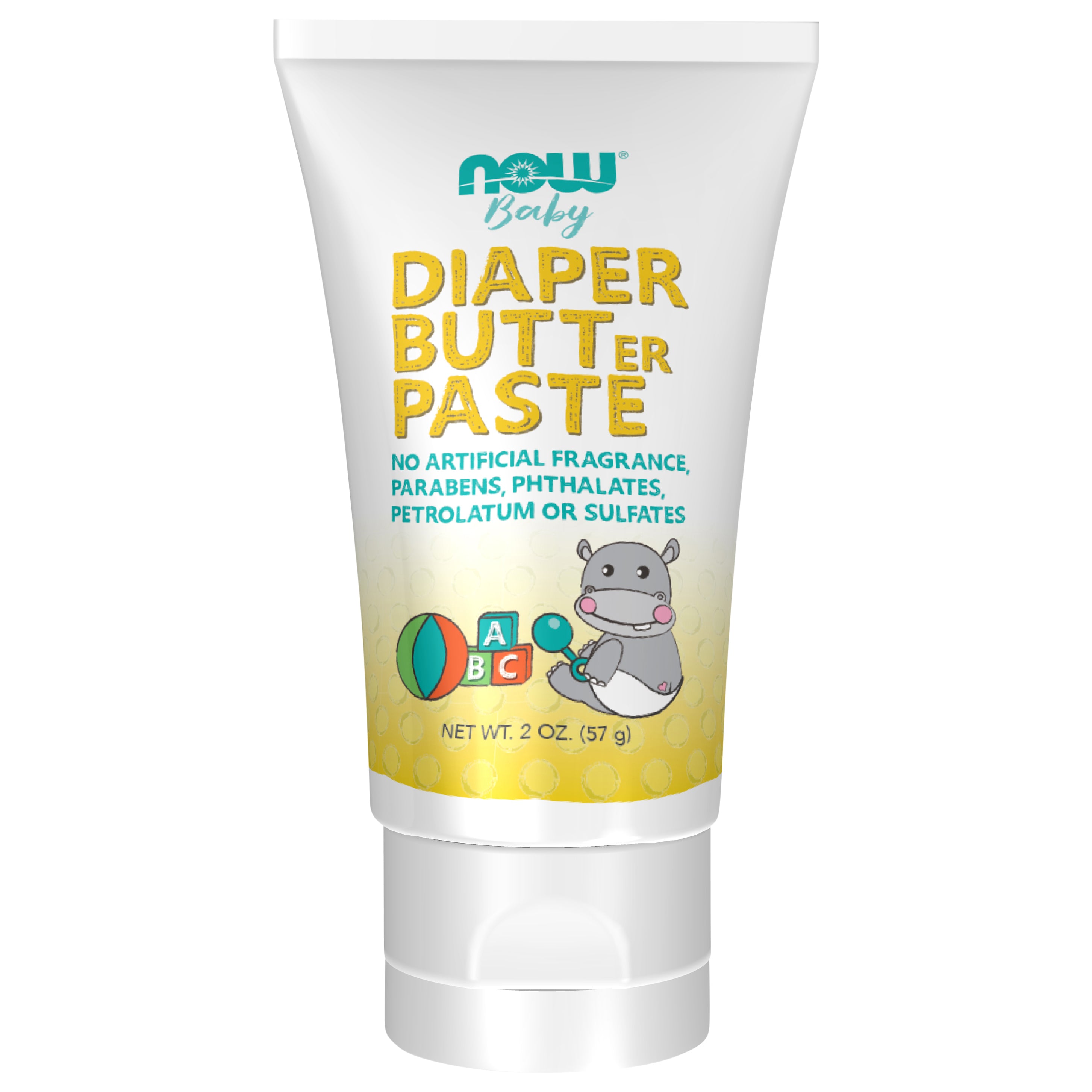 NOW Baby, Diaper Butter Paste, Fragrance Free, No Artificial Fragrance, Parabens, Phthalates, or Petrolatum, 2-Ounce - Case of 1