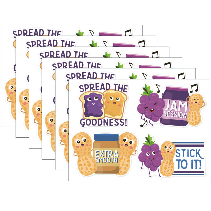 EUREKA - Jumbo Scented Stickers, Peanut Butter & Jelly, 12 Per Pack, 6 Packs