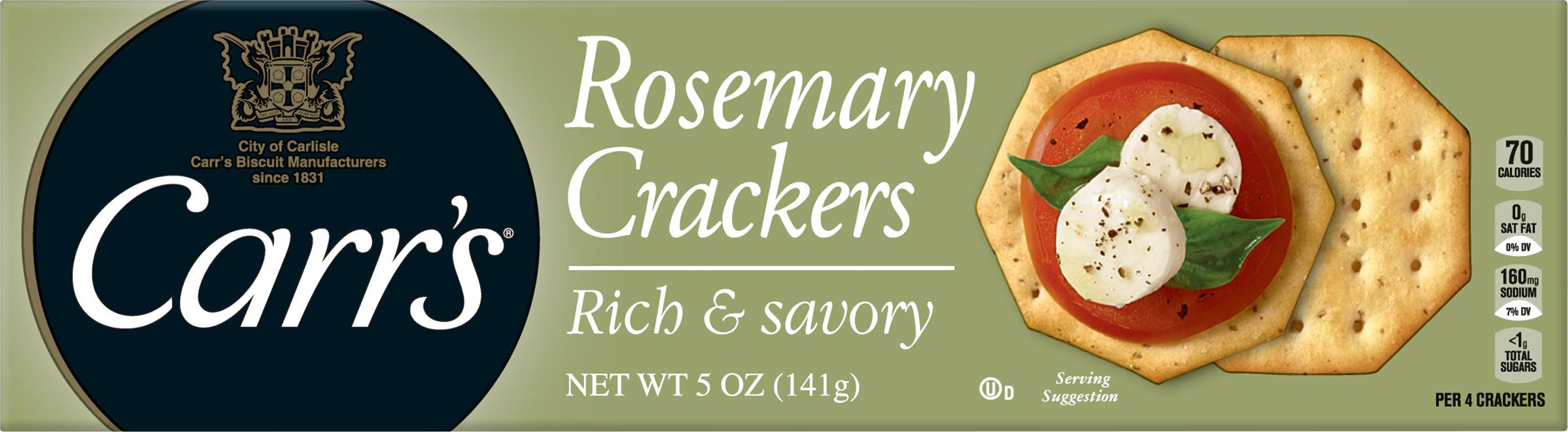 Carr's Rosemary Crackers 5 oz - Case of 12