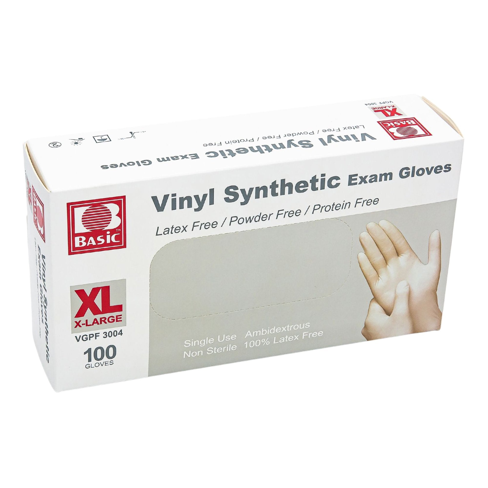 Concentric Health Alliance - Exam Glove Basic® X-Large NonSterile Vinyl Standard Cuff Length Smooth White Not Rated [1/BX]