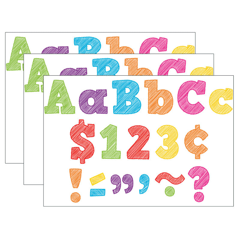 TEACHER CREATED RESOURCES - Scribble Bold Block 4" Letters Combo Pack, 230 Characters Per Pack, 3 Packs