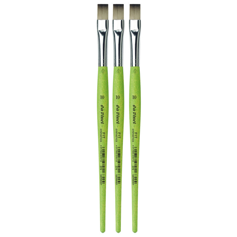 FIT Synthetics Student Brush, Synthetic, Acrylic & Tempera, Flat, Series 374, Size 10, Pack of 3
