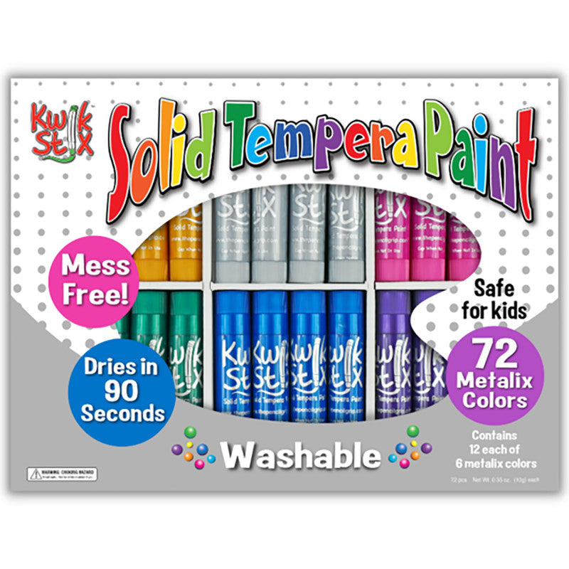 KWIK STIX - Tempera Paint Sticks Classpack, Metalix Color, Pack of 72