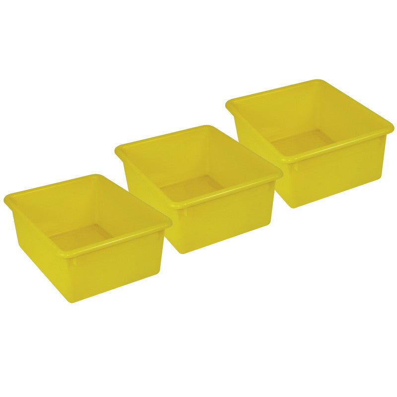 ROMANOFF - Stowaway® 5" Letter Box no Lid, Yellow, Pack of 3