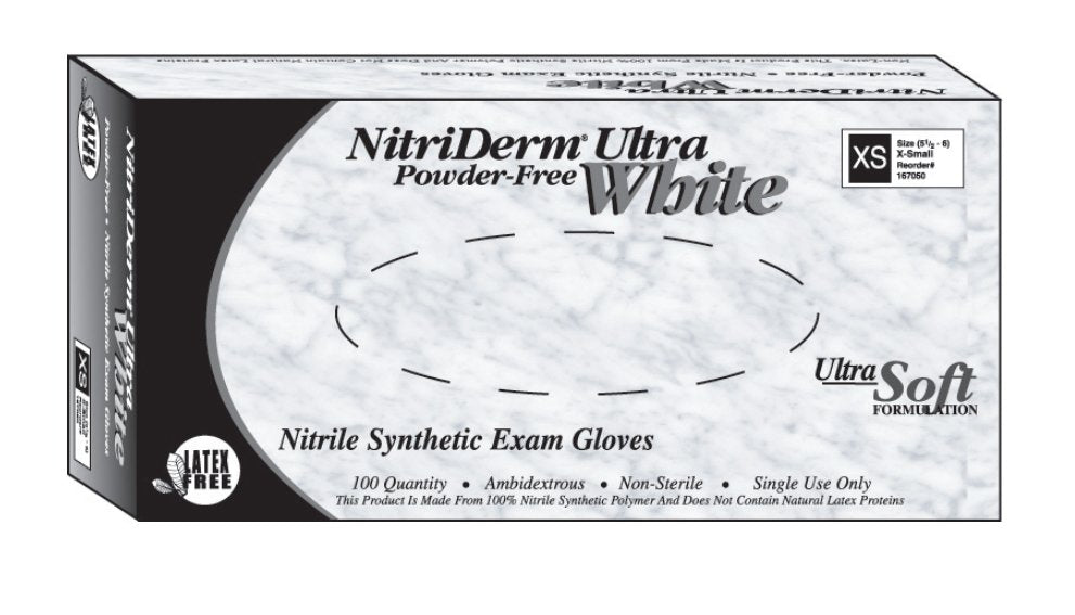 Innovative Healthcare Corp - Exam Glove NitriDerm® Ultra White Large NonSterile Nitrile Standard Cuff Length Fully Textured White Chemo Tested / Fentanyl Tested [1000/CS]