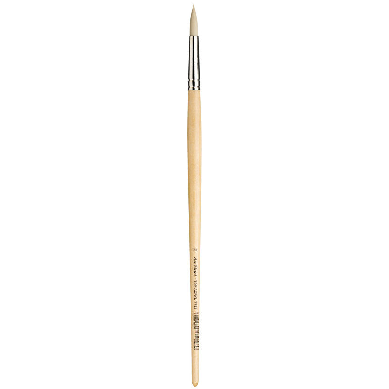 TOP-ACRYL White Brush, Synthetic, Acrylic & Oil, Round, Series 7782, Size 16