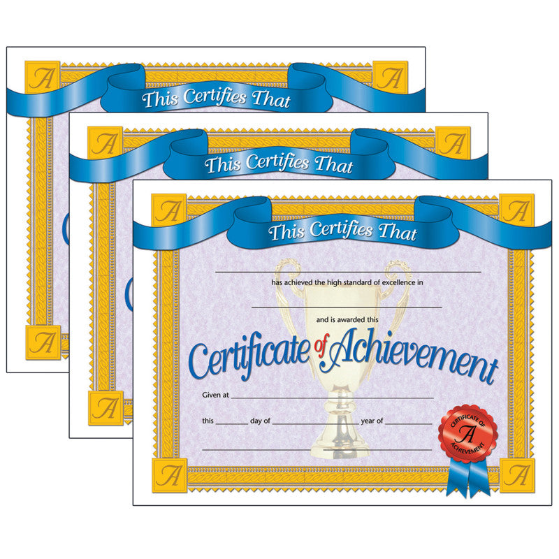 HAYES PUBLISHING - Certificate of Achievement, 30 Per Pack, 3 Packs (H-VA608-3)