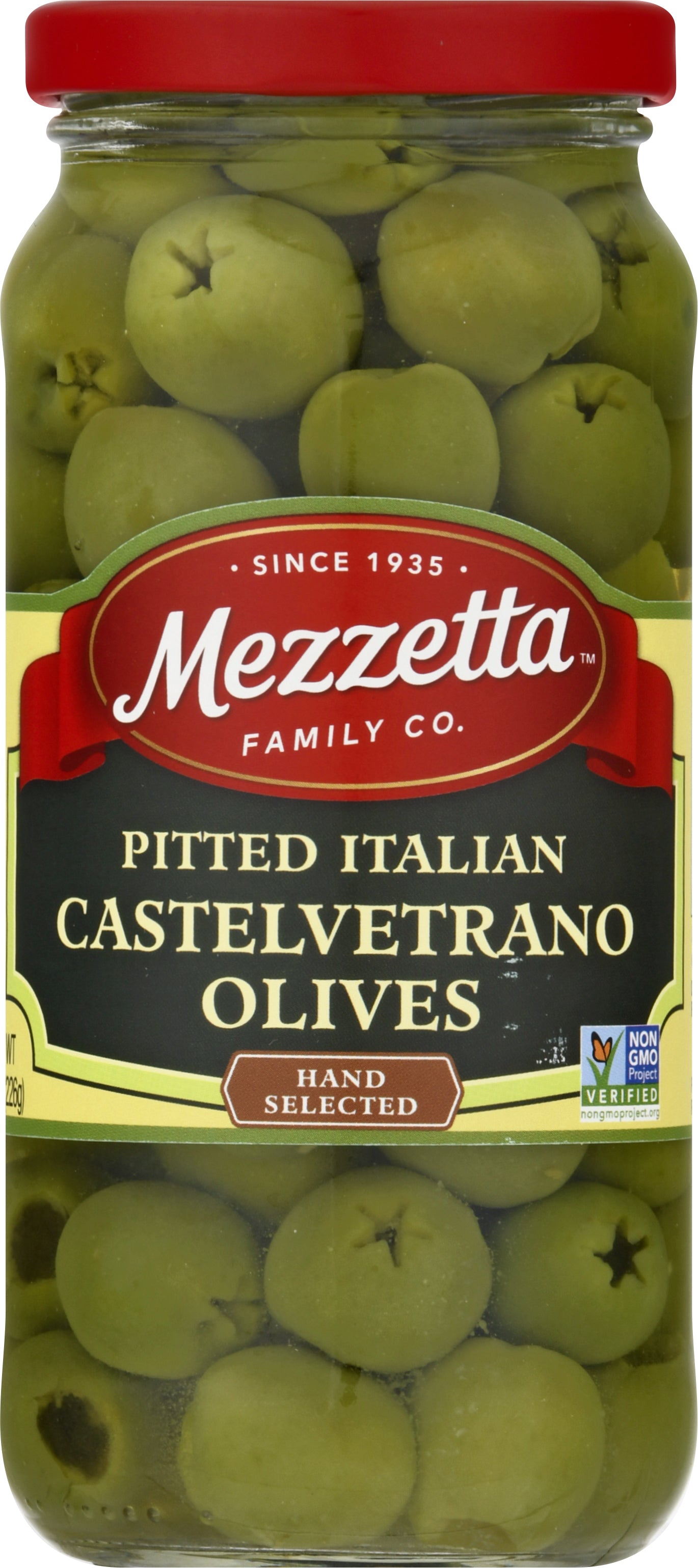 Mezzetta Pitted Italian Castelvetrano Olives 8 oz - Case of 6