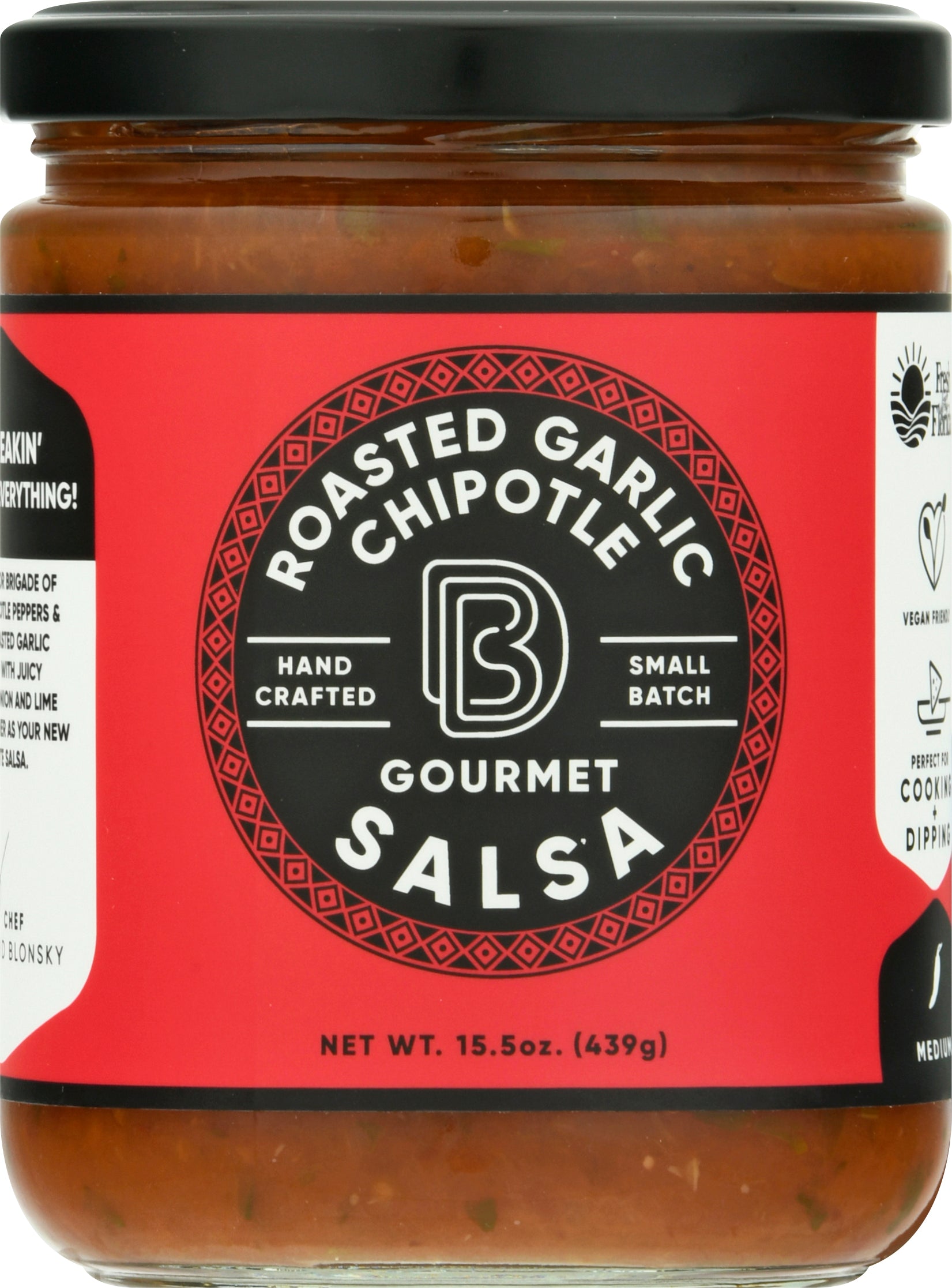 DB Gourmet Medium Roasted Garlic Chipotle Salsa 15.5 oz - Case of 6