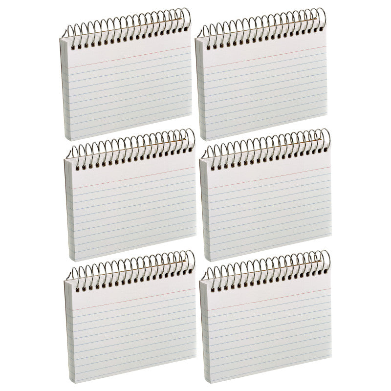 OXFORD - Spiral Index Cards, 3" x 5", White, Ruled, 50 Per Pack, 6 Packs