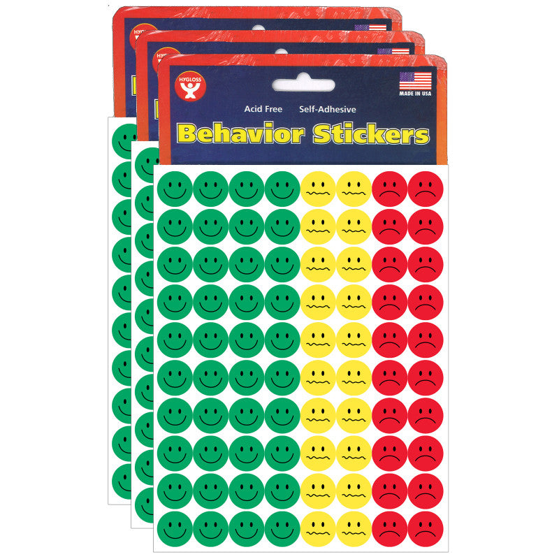 HYGLOSS - Behavior Stickers, 0.5", 1,200 Per Pack, 3 Packs
