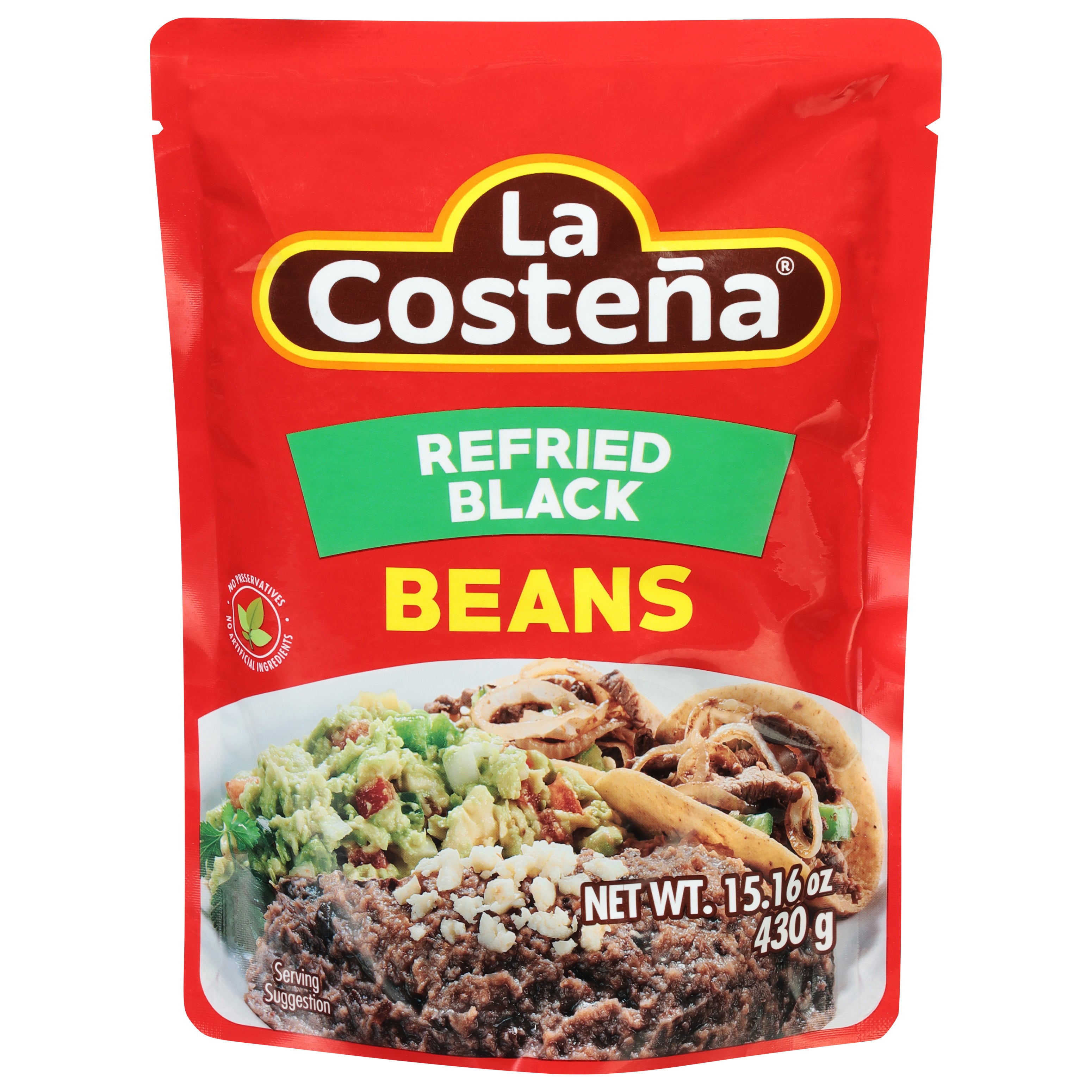 La Costena Refried Black Beans 15.16 oz - Case of 8