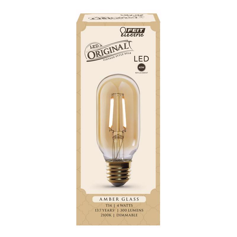 FEIT - Feit LED T14 E26 (Medium) LED Bulb Amber Soft White 40 Watt Equivalence 1 pk