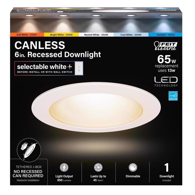 FEIT - Feit LED Retrofits White 7.1 in. W LED Canless Recessed Downlight 13 W [LEDR6XT/5CCT]