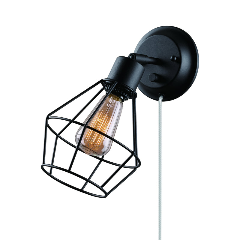 GLOBE ELECTRIC - Globe Electric Verdun 1-Light Matte Black Vintage Wall Sconce