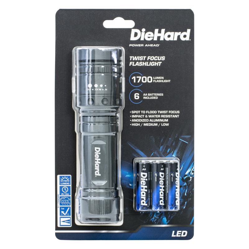 DORCY - Dorcy DieHard 1700 lm Gray LED Flashlight AA Battery