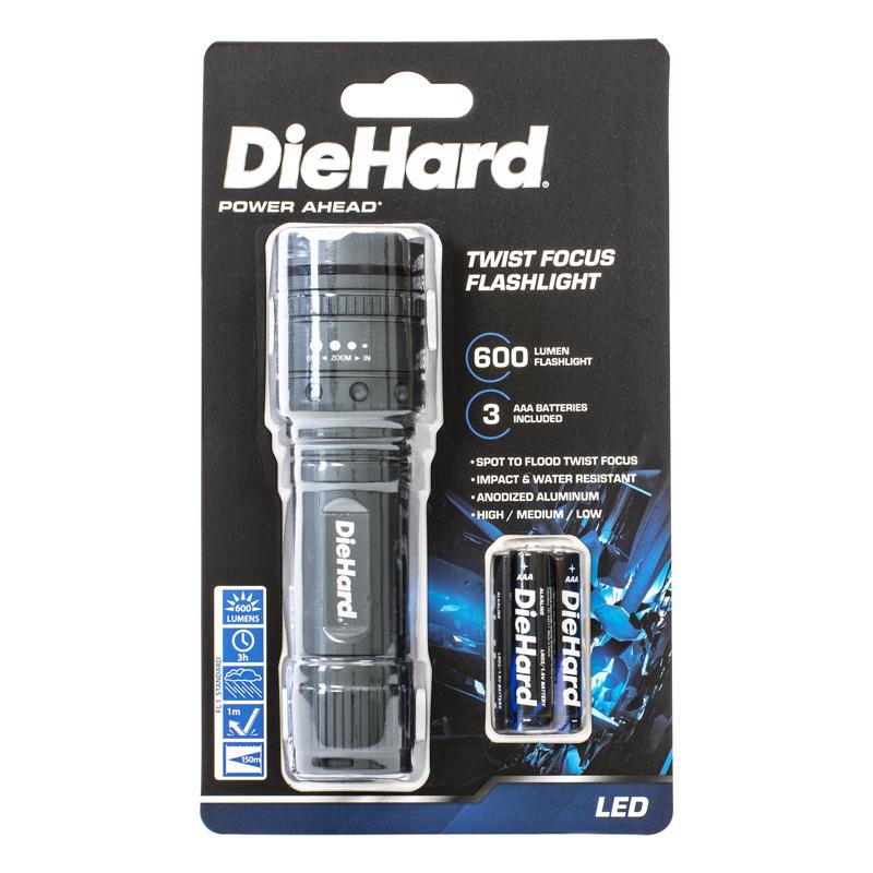 DORCY - Dorcy DieHard 600 lm Gray LED Flashlight AAA Battery