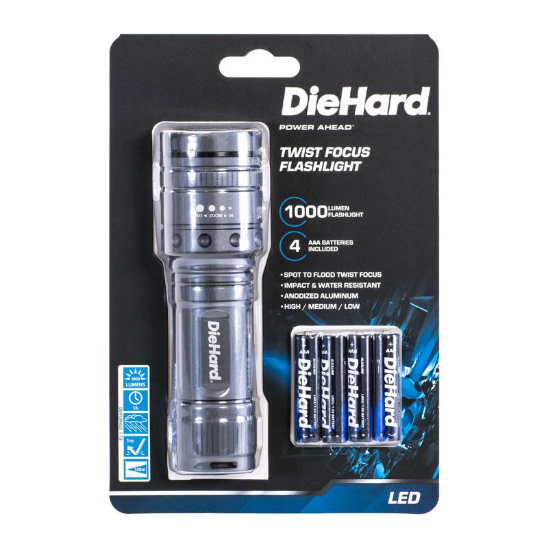 DORCY - Dorcy DieHard 1000 lm Gray LED Flashlight AAA Battery
