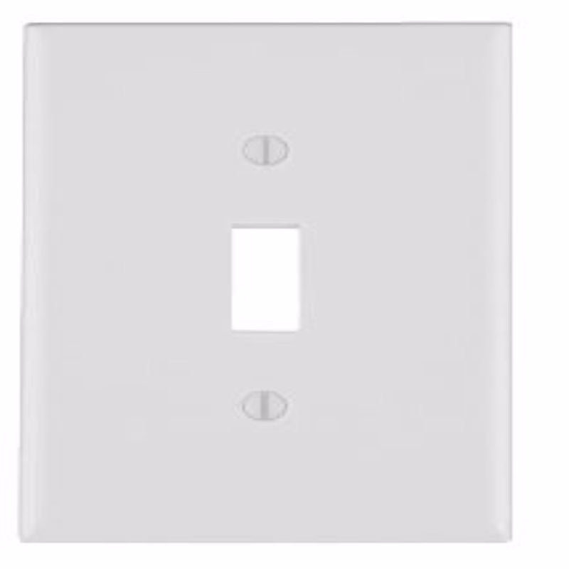 LEVITON - Leviton Antimicrobial Powder Coated White 1 gang Thermoset Plastic Toggle Wall Plate 1 pk