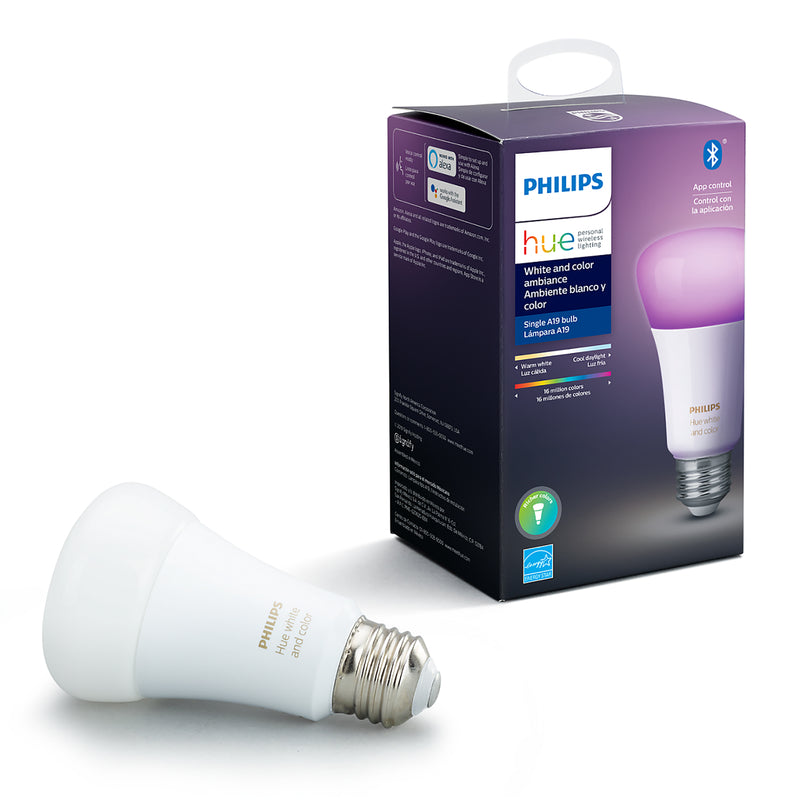 PHILIPS - Philips Hue A19 E26 (Medium) Smart-Enabled LED Bulb Color Changing 60 Watt Equivalence 1 pk