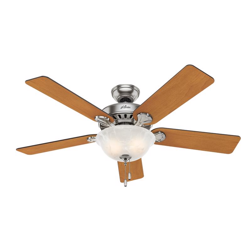 HUNTER - Hunter Pro's Best 52 in. Brushed Nickel LED Indoor Ceiling Fan